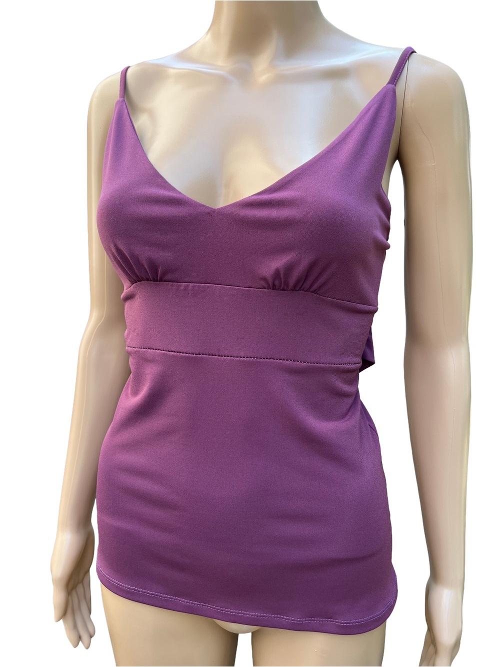Vintage Y2K QUEEN Plum Draped Tank S